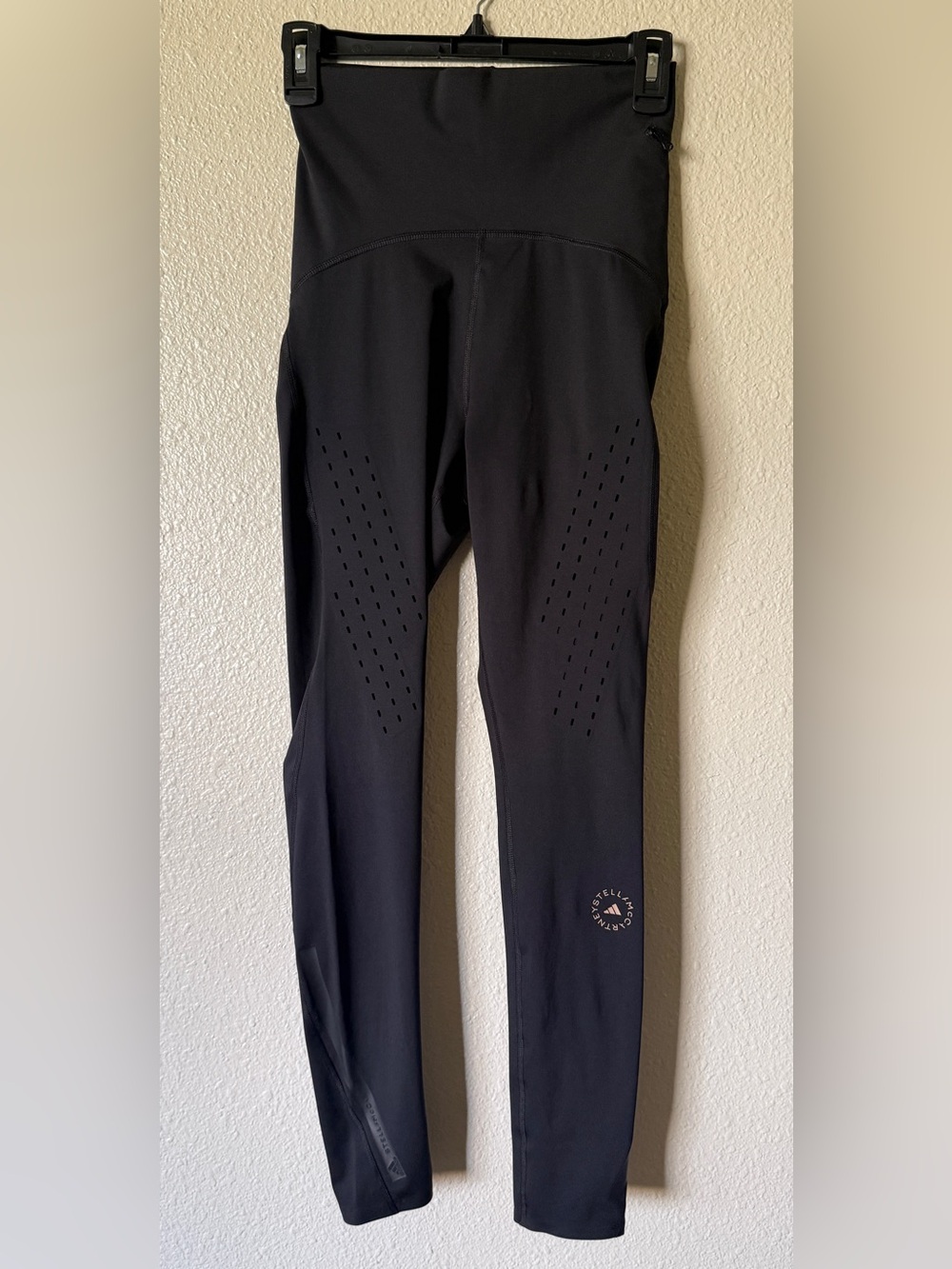 Adidas by Stella McCartney Black Laser-Cut Performance Leggings